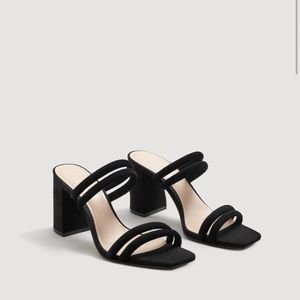 MANGO Sara Suede Strappy Heeled Sandal